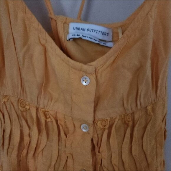 URBAN OUTFITTERS | Sandy Strappy Back Mini Dress embroidered yellow sz XS - Picture 5 of 7